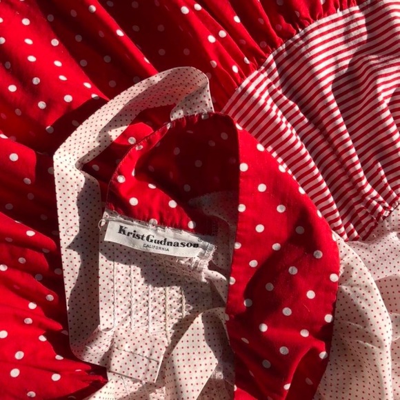 60s Vintage Krist Gudnason Swiss dot prairie dress - Picture 4 of 7